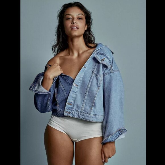 Brand New Pilcro Boyfriend Spliced Denim Jacket - Picture 1 of 5